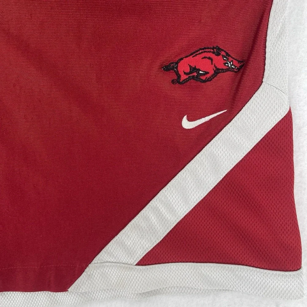 Vintage Nike Shorts Arkansas Razorbacks Mens M Red Satin Dazzle Retro Activewear